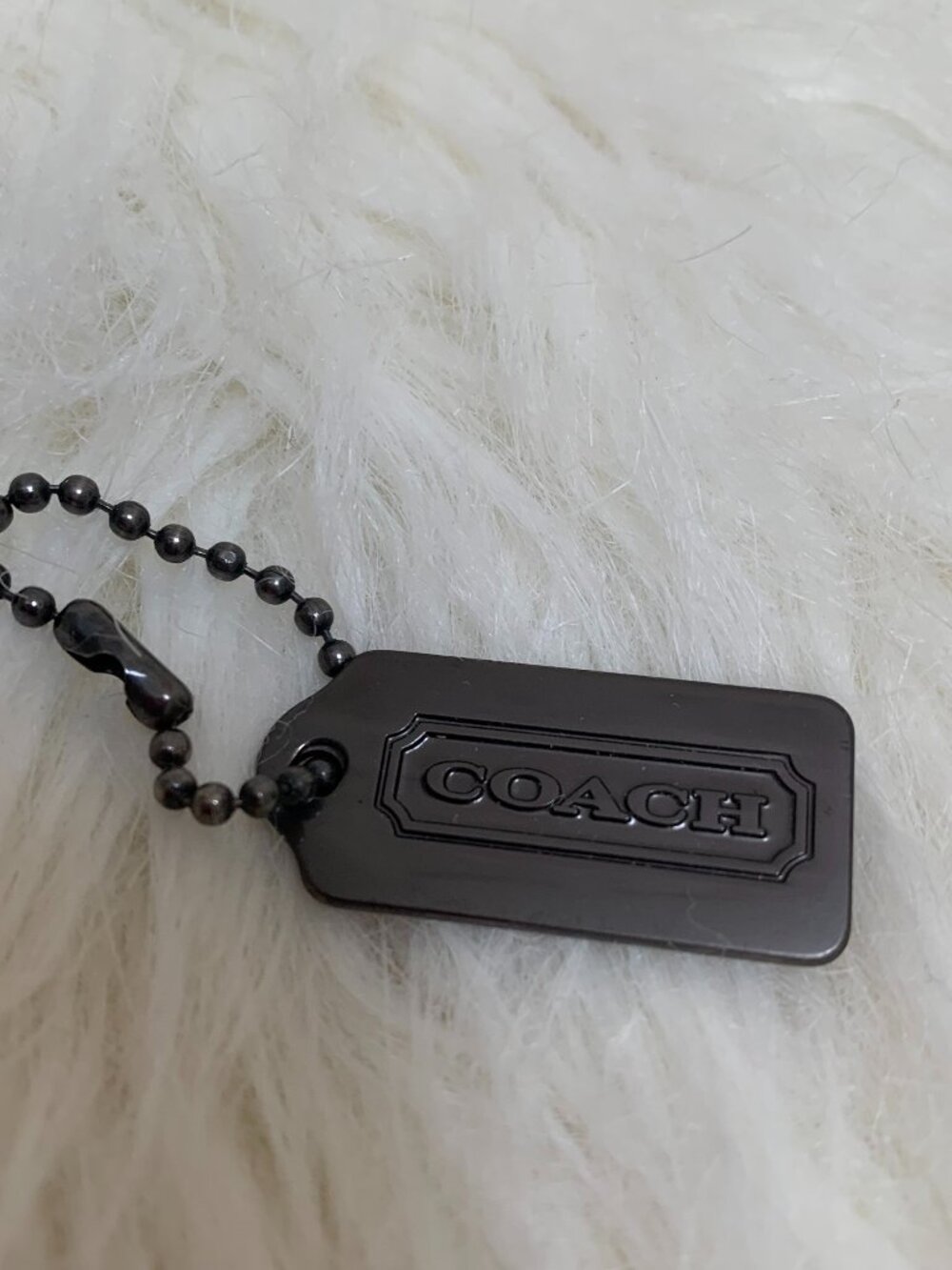COACH Gun Metal Gray Small Vintage Hang Tag Purse Charm 1.25" H38